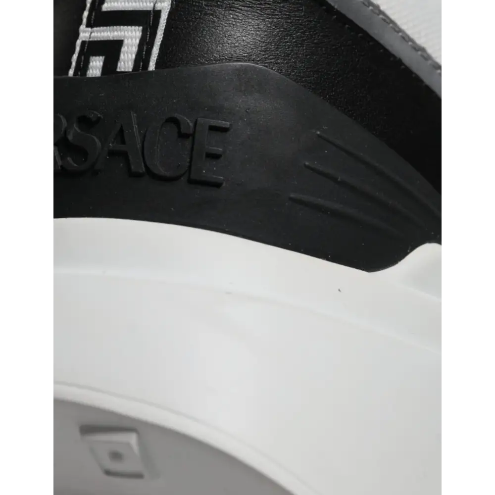 Versace Multicolor Canvas Quad Stoff Medusa Low Top Turnschuhe Schuhe