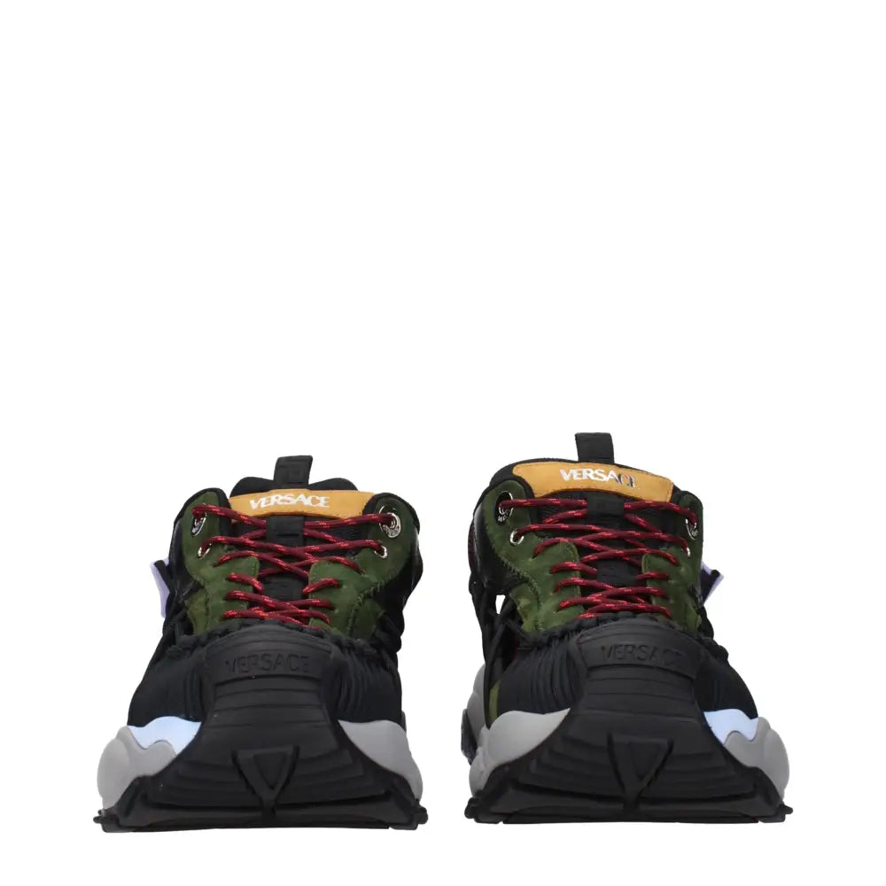 Versace Multicolor Leder Sportliche Turnschuhe