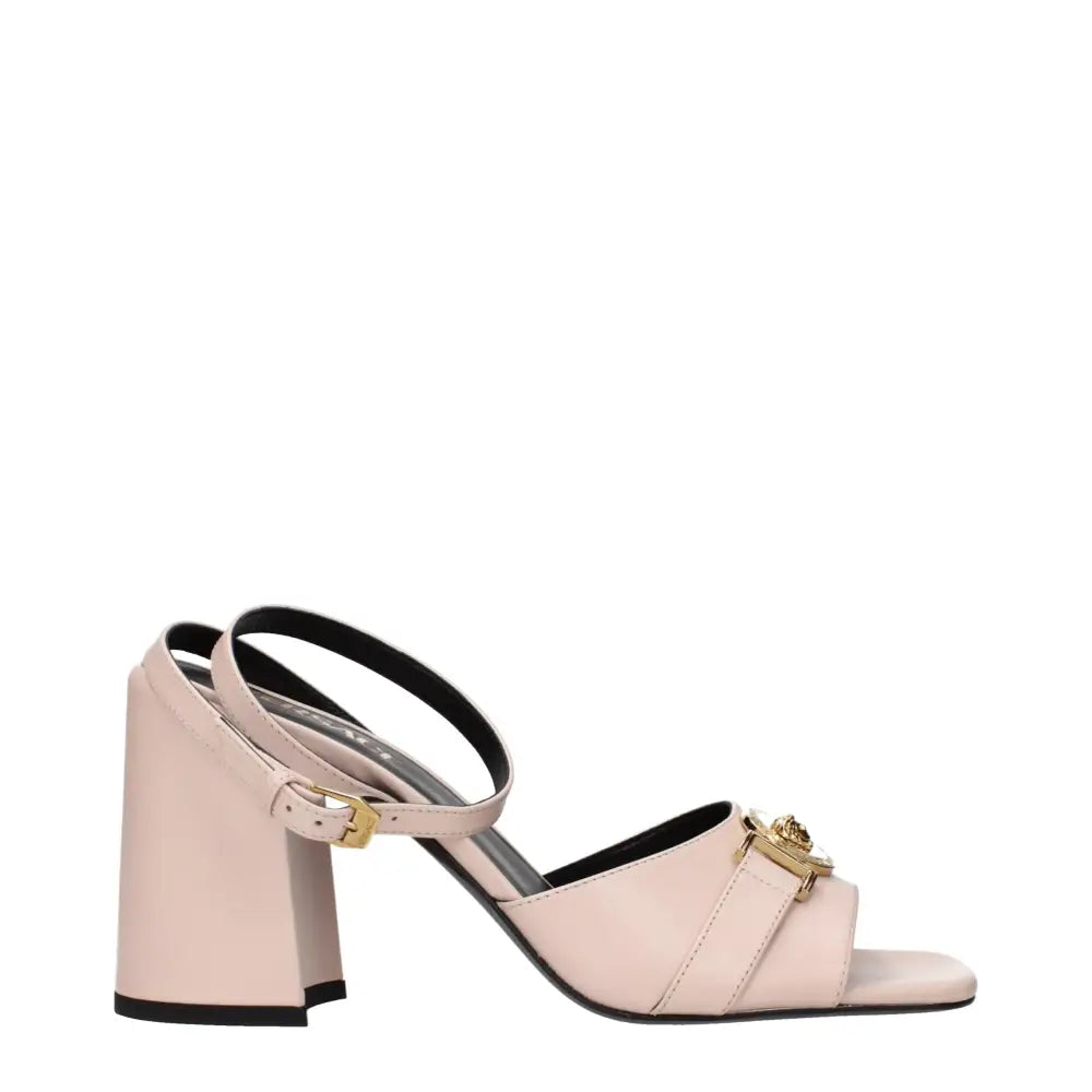Versace Rosa Leder-Plateau-Sandalen