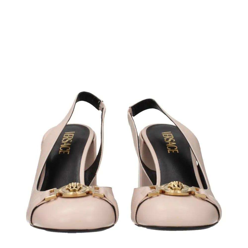 Versace Rosa Lederpumps mit hohem Absatz