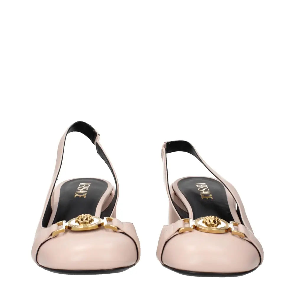 Versace Rosa Lederpumps mit mittlerem Absatz - EU41/US11