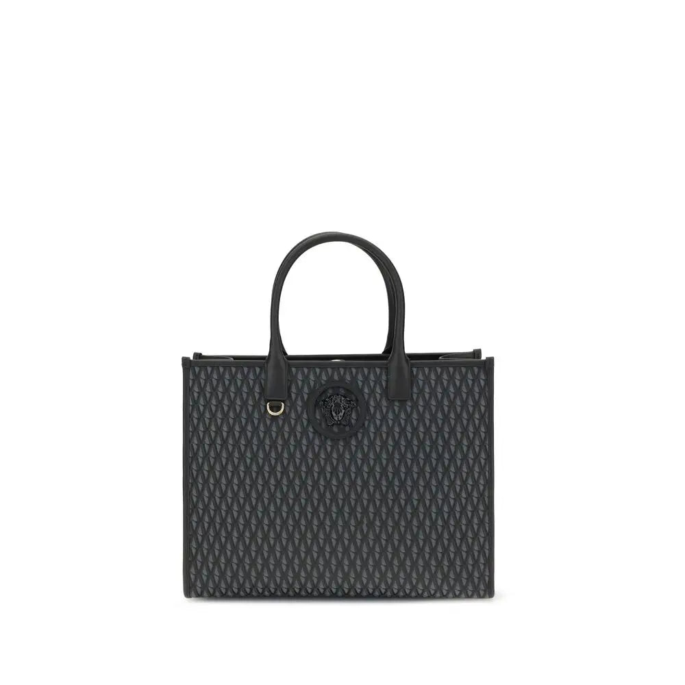Versace Schwarze Baumwoll-Handtasche