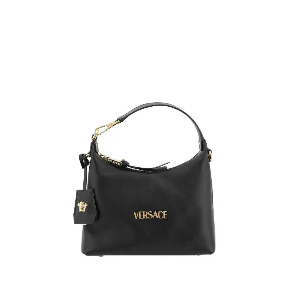 Versace Schwarze Kalbsleder Bos Taurus Handtasche