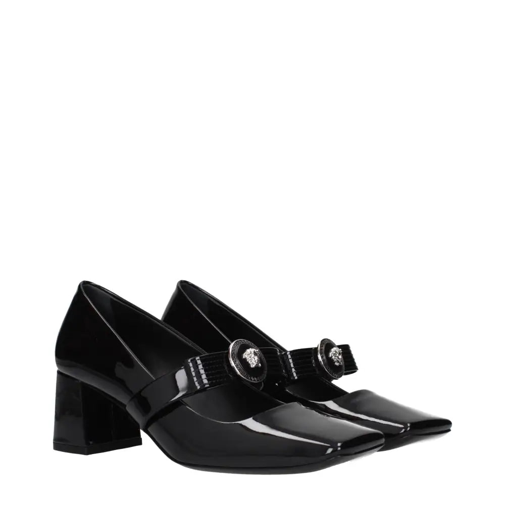 Versace Schwarze Leder Pumps mit mittlerem Absatz - EU36/US6