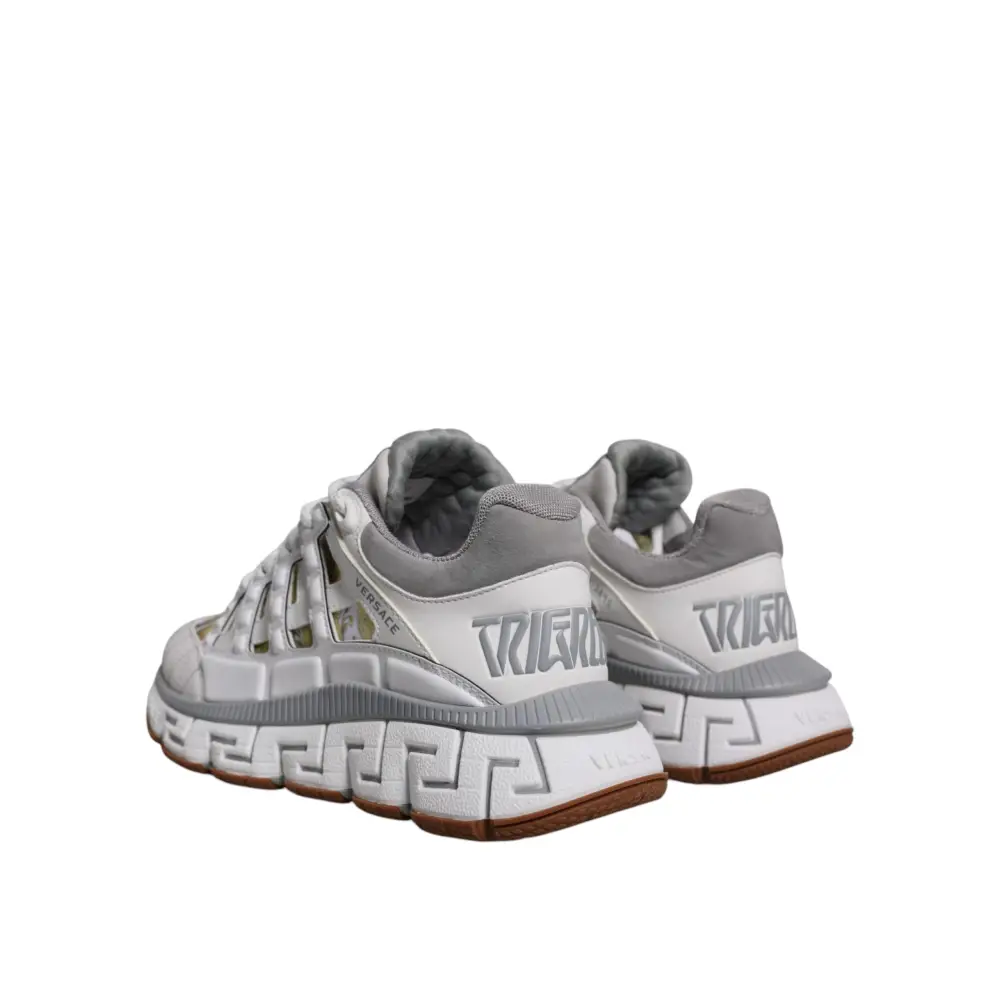 Versace Weiß Trigreca Barocco Druck Low Top Turnschuhe Schuhe