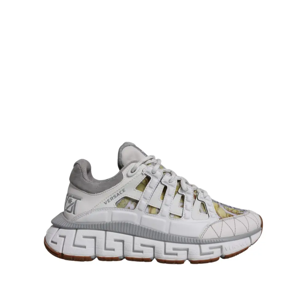 Versace Weiß Trigreca Barocco Druck Low Top Turnschuhe Schuhe