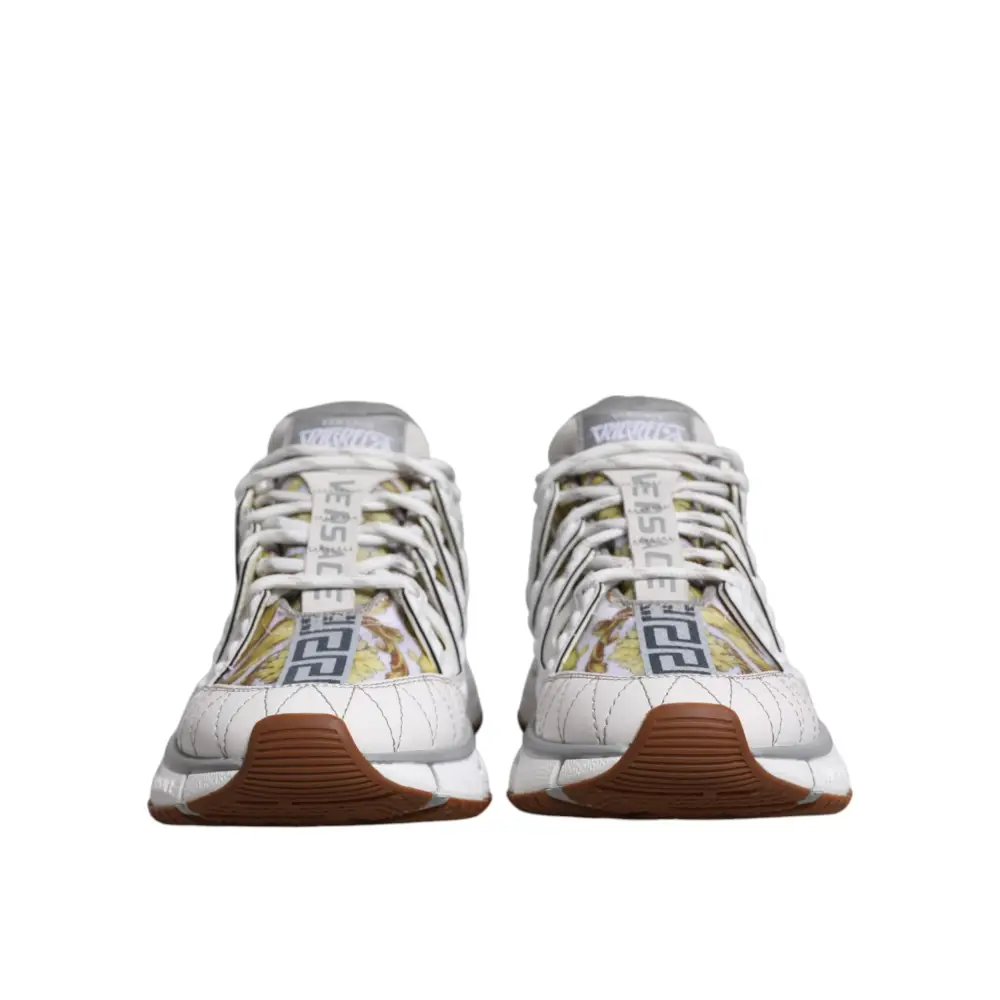 Versace Weiß Trigreca Barocco Druck Low Top Turnschuhe Schuhe