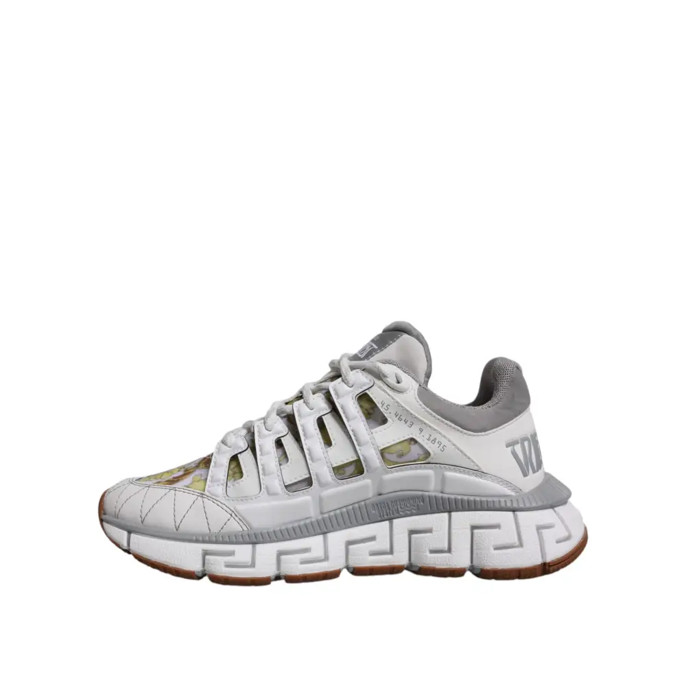 Versace Weiß Trigreca Barocco Druck Low Top Turnschuhe Schuhe