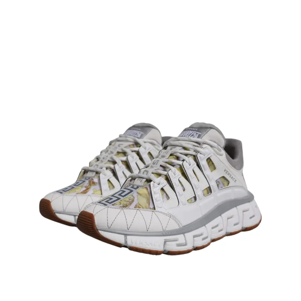Versace Weiß Trigreca Barocco Druck Low Top Turnschuhe Schuhe