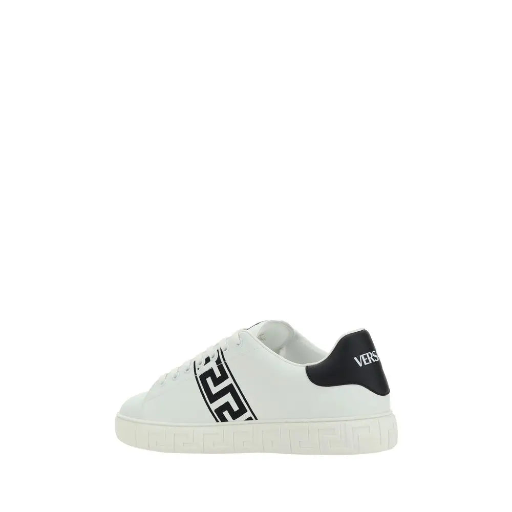 Versace Weiße Kalbsleder Bos Taurus Low-Top-Sneaker
