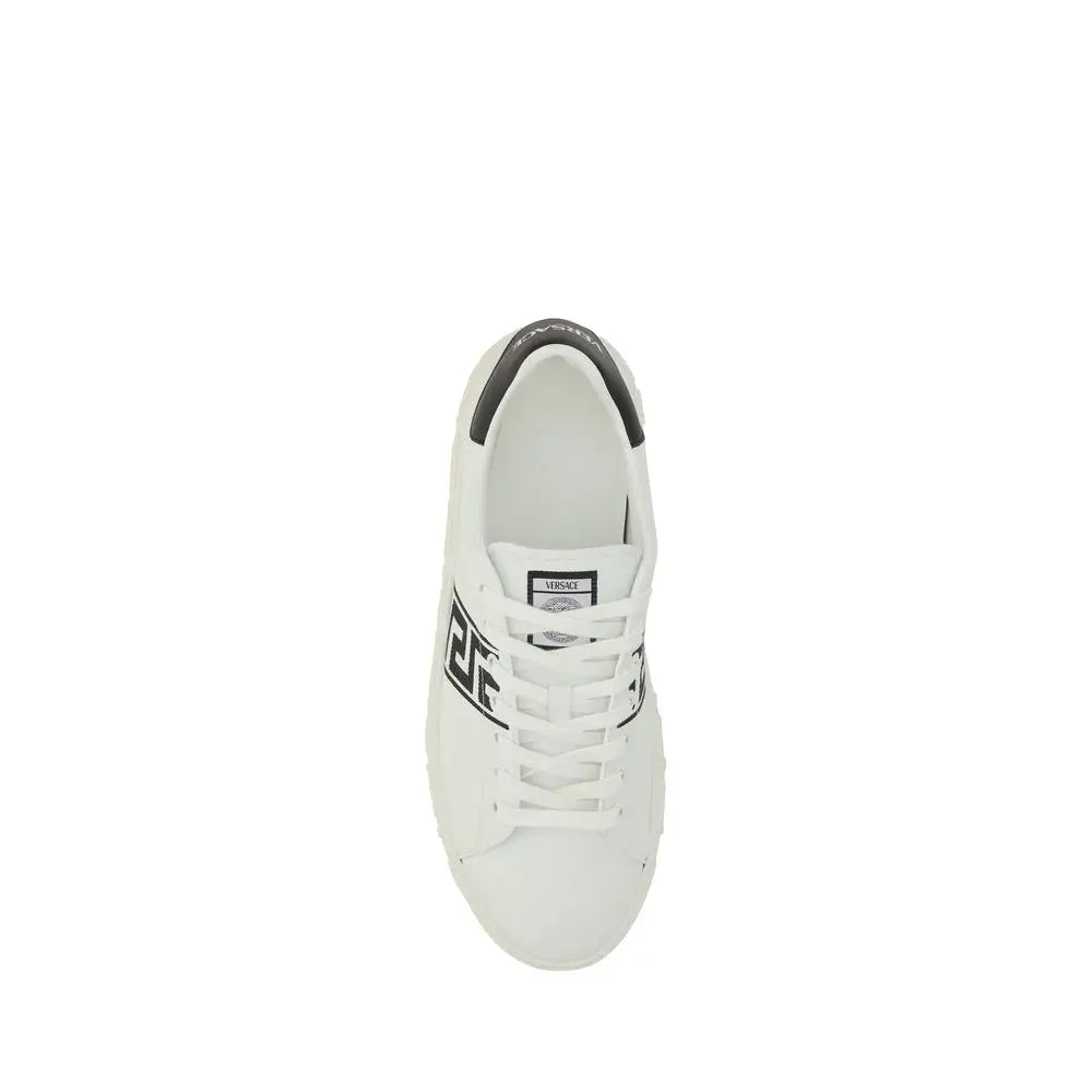 Versace Weiße Kalbsleder Bos Taurus Low-Top-Sneaker