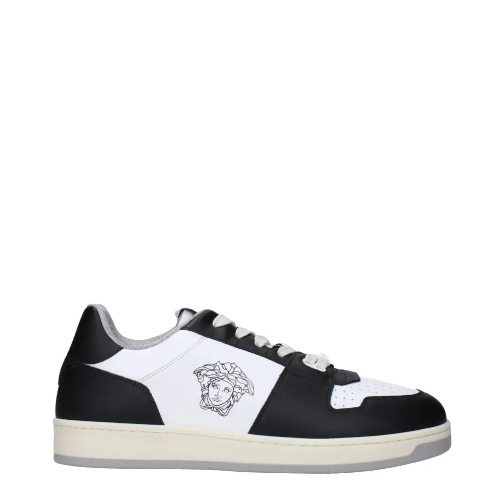 Versace Weiße Leder-Sneaker mit niedrigem Schaft