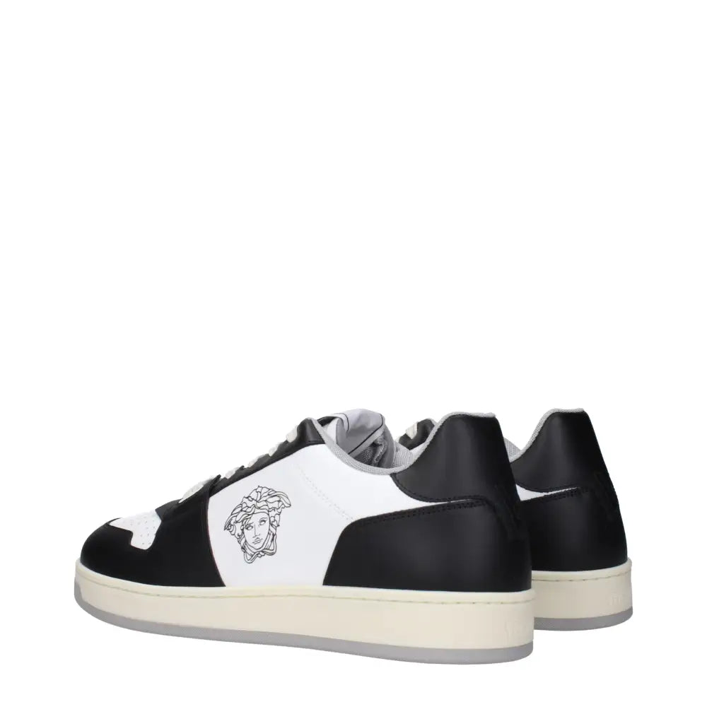 Versace Weiße Leder-Sneaker mit niedrigem Schaft - EU44/US11