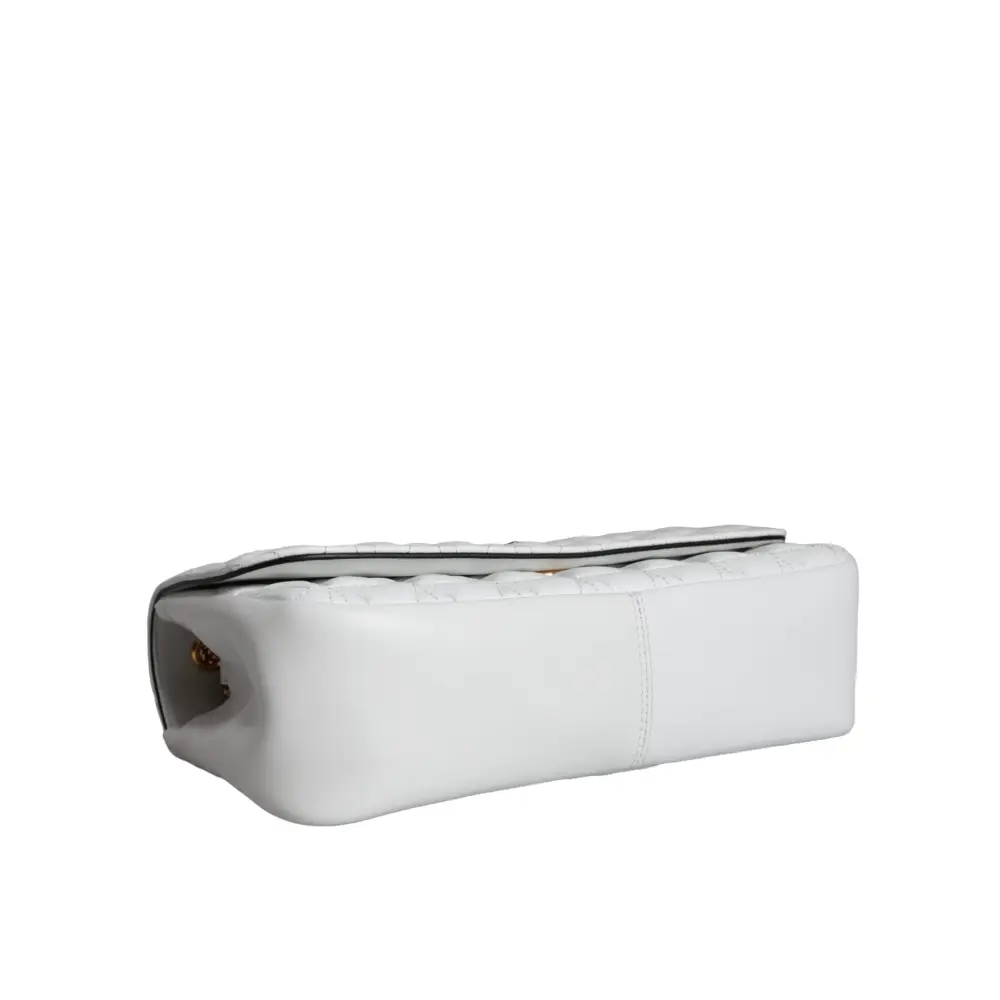 Versace Weiße Mini-Nappaleder-Crossbody-Umhängetasche