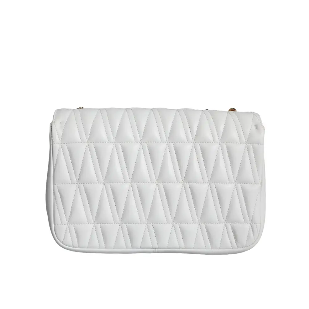 Versace Weiße Mini-Nappaleder-Crossbody-Umhängetasche