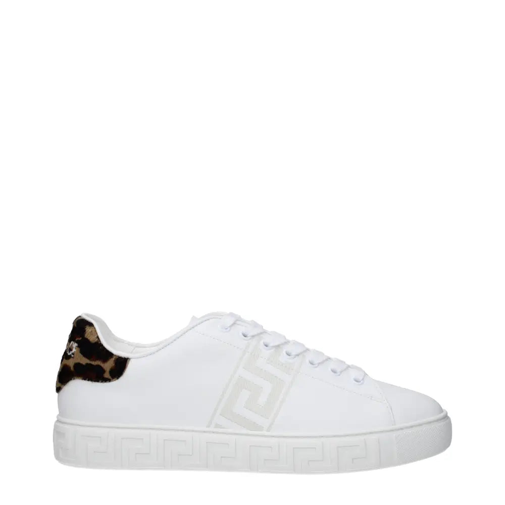 Versace Weiße Sneakers aus Leder mit niedrigem Schaft - EU40/US7